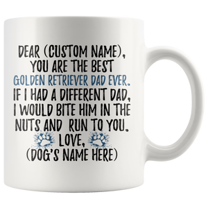 Personalized Best Golden Retriever Dog Dad Coffee Mug (11 oz)