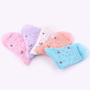 5 Pairs High-Quality Women Cotton Socks - Freedom Look