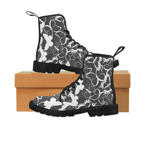 Black Butterfly Canvas Women's Boots - Freedom Look