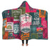 Camping Hiking Exploring Hooded Blanket (Pink)