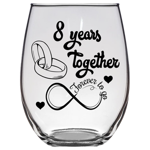 FTG - 8th Anniversary Stemless Wine Glass - Clear