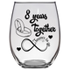 FTG - 8th Anniversary Stemless Wine Glass - Clear