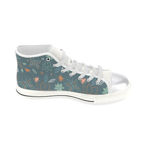 High & Low Top Canvas Women's Shoes with Flower Pattern - Freedom Look