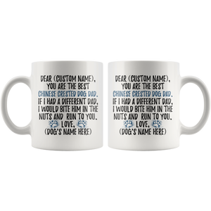 Personalized Best Chinese Crested Dog Dad Coffee Mug (11 oz)