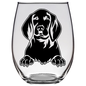 Redbone Coonhound Dog Stemless Wine Glass