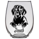 Jewel Beagle Dog Stemless Wine Glass