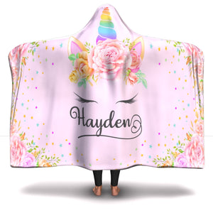 Personalized Unicorn Hooded Blanket - Hayden