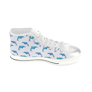High & Low Top Blue Dolpins Canvas Shoes - Freedom Look