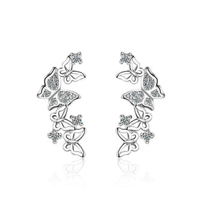 Butterfly Stud Earrings - 925 Sterling Silver - Freedom Look