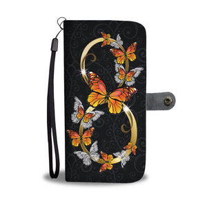 Premium Hand Crafted Monarch Infinity Butterfly Phone Case + Wallet
