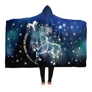 Personalized Aries Horoscope Zodiac Star Sign Hooded Blanket