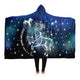 Personalized Aries Horoscope Zodiac Star Sign Hooded Blanket