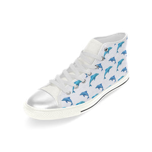 High & Low Top Blue Dolpins Canvas Shoes - Freedom Look