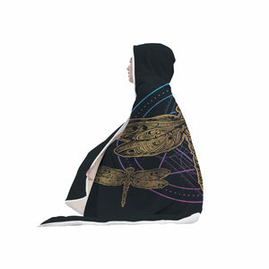 Golden Dragonfly Hooded Blanket - Freedom Look
