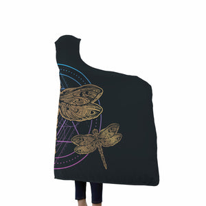 Golden Dragonfly Hooded Blanket - Freedom Look