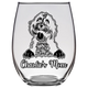 Charlie's Mom - Bernedoodle Dog Stemless Wine Glass