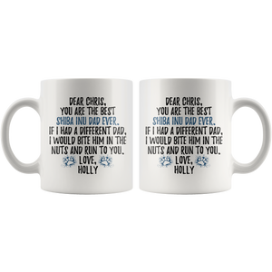 Personalized Shiba Inu Holly Dog Chris Coffee Mug (11 oz)
