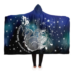 Personalized Capricorn Horoscope Zodiac Star Sign Hooded Blanket