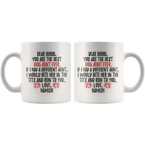 Personalized Dog Hamish Aunt Bobbi Coffee Mug (11 oz)