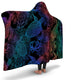 Sea Turtle Rainbow Sherpa Microfiber Fleece Hooded Blanket