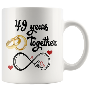 49 Years Together Anniversary Coffee Mug (11 oz) - Freedom Look