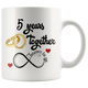 5th Wedding Anniversary Gift For Him And Her, 5th Anniversary Mug For Husband & Wife, 5 Years Together, Married 5 Years, 5 Years With Her (11 oz )