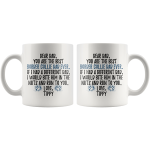 Personalized Border Collie Dog Tippy Dad Coffee Mug (11 oz)