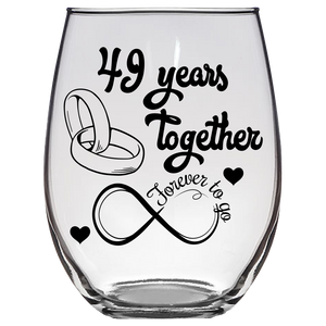 FTG - 49th Anniversary Stemless Wine Glass - Clear