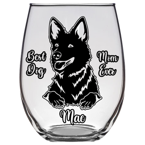 Mae - Horgi Dog Mom Stemless Wine Glass