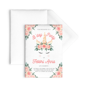 Unicorn Birthday Party Flat Cards
