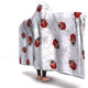 Realistic Ladybugs & Flowers Hooded Blanket (S)
