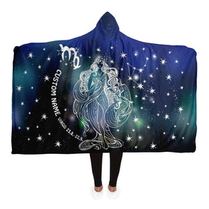 Personalized Virgo Horoscope Zodiac Star Sign Hooded Blanket