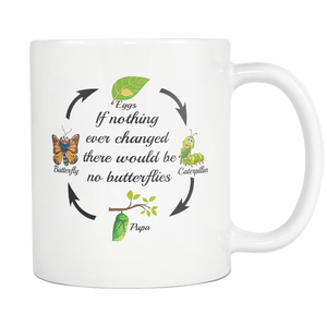 If Nothing Ever Changed There Would Be No Butterflies, Butterfly Life Cycle, Great Quote Mug (11 oz) - Freedom Look