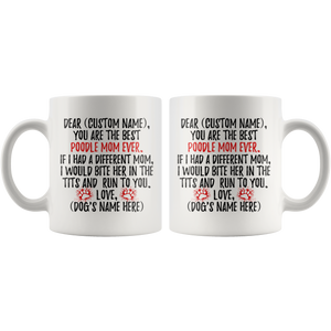 Personalized Best Poodle Mom Coffee Mug (11 oz)