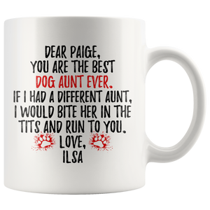 Personalized Dog Ilsa Aunt Paige Coffee Mug (11 oz)
