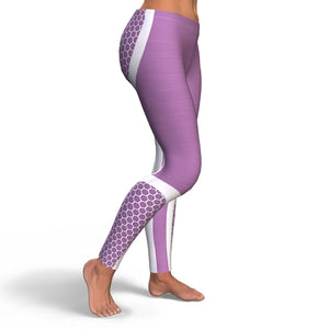 Hexagonal Printed Leggings - Purple