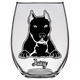 Juicy Pitbull Dog Stemless Wine Glass
