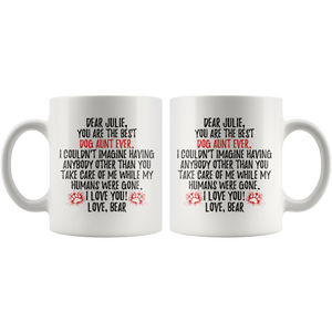 Personalized Dog Bear Aunt Julie Coffee Mug (11 oz)