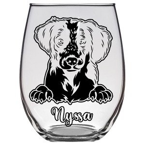 Nyssa Brittany Dog Stemless Wine Glass