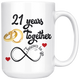21st Wedding Anniversary Gift For Him And Her, Married For 21 Years, 21st Anniversary Mug For Husband & Wife, 21 Years Together With Her