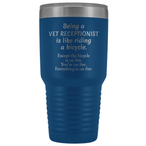 Vet Receptionist Tumbler Funny Gift, Vet Office Worker, Veterinary Medicine Tumbler, Veterinary Assistant Present, Vet Nurse Tumbler (30 oz)