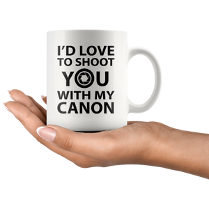 Photographer Coffee Mug - Unique Funny Gift For Him Or Her - Photography Gag Gifts - I Shoot People With My Camera - Photography Related Gifts (11 oz)