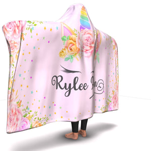 Personalized Unicorn Hooded Blanket - Rylee Ann