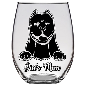 Dice's Mom American Bully Stemless Wine Glass