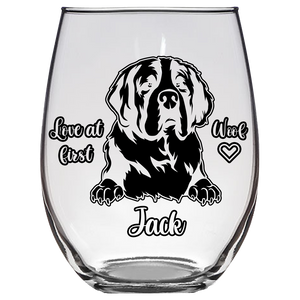 St Bernard Jack Woof Stemless Wine Glass