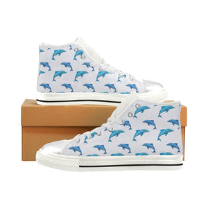 High & Low Top Blue Dolpins Canvas Shoes - Freedom Look