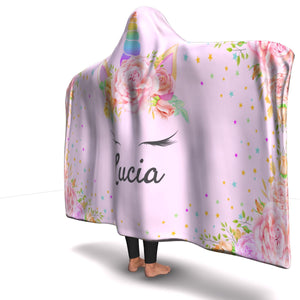 Personalized Unicorn Hooded Blanket - Lucia