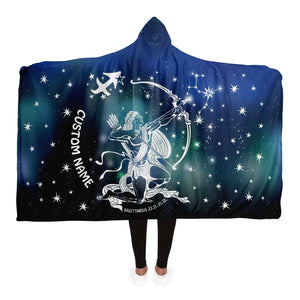Personalized Sagittarius Horoscope Zodiac Star Sign Hooded Blanket