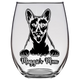 Maggie's Mom Basenji Dog Stemless Wine Glass