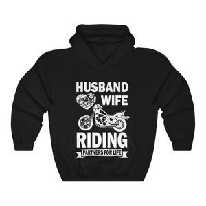 Husband & Wife Bike Rider Hoodie Biker Partners For Life Hooded Sweatshirt